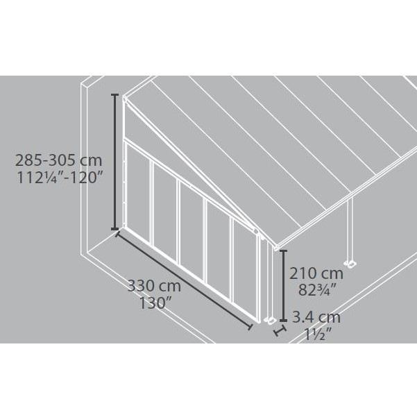 Chalet-jardin Panneau En Polycarbonate Lateral 4m