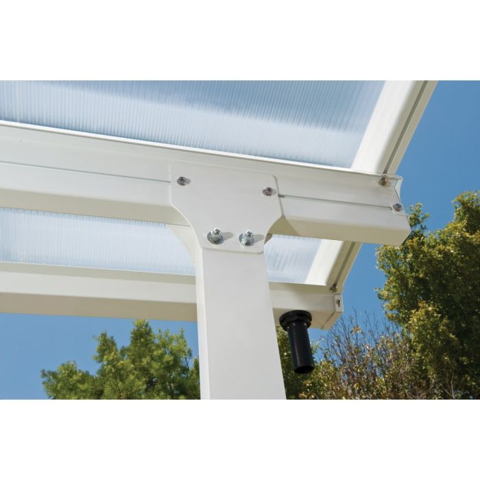 Chalet-jardin Pergola Adossee En Aluminium Aurore 5x3 M - Blanc