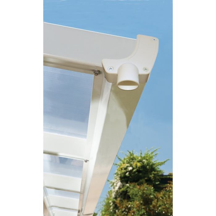 Chalet-jardin Pergola Adossee En Aluminium Aurore 5x3 M - Blanc