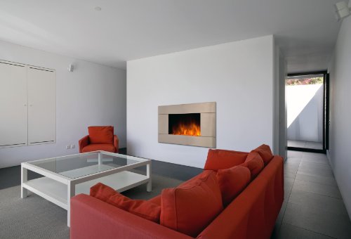 Chemin Arte - Cheminee Electrique Murale Pure Inox 90 Cm Effet Flammes Led Chauffage Programmable Telecommande