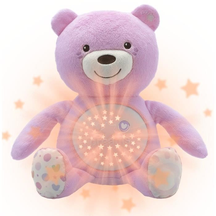 Chicco Ourson Projecteur Baby Bear Rose First Dreams