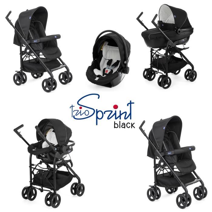 Chicco - Poussette Trio - Trio Sprint Black - Black Night