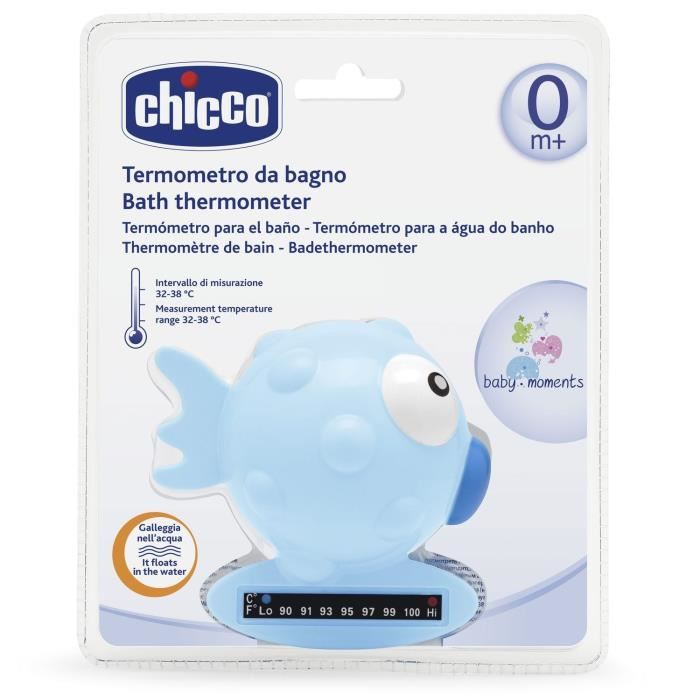 CHICCO Thermometre de bain Poisson Bleu Bande Thermique