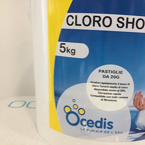 Chlore choc en galet de 20 Grs - Chlore stabilise et rapide - 5 Kg - OCEDIS