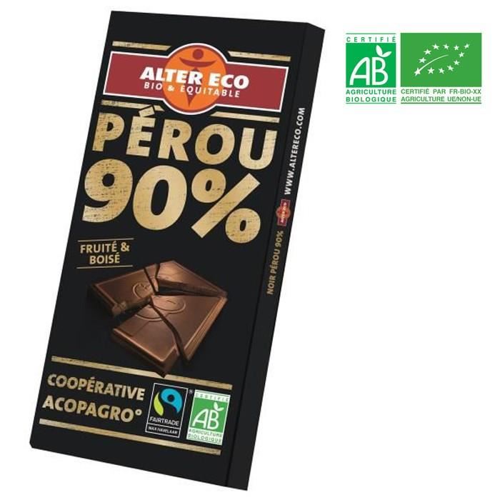 Alter Eco - Tablette Chocolat Noir 90 % ...