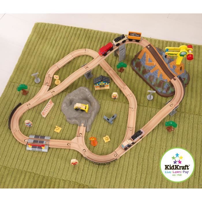 Kidkraft - Circuit Train En Bois Bucket Construction Avec 61 Accessoires