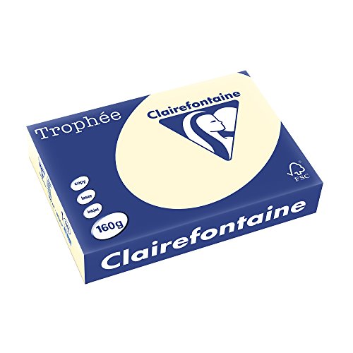 Clairefontaine Papier Trophee - Ivoire - Teinte Pastel - 160 G - A4 - Ramette De 250 Feuilles