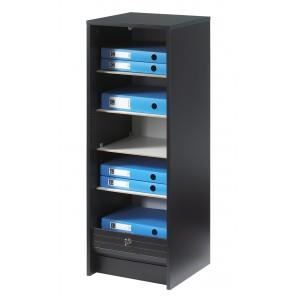 Classeur A Rideau Noir 5 Etageres Serrure L 37.8 H 103.8 P 38.4 Cm - New York 500 - L 37.8 X L 38.4 X H 103.8 Cm