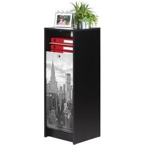 Classeur a rideau 378 cm Noir imprime New York