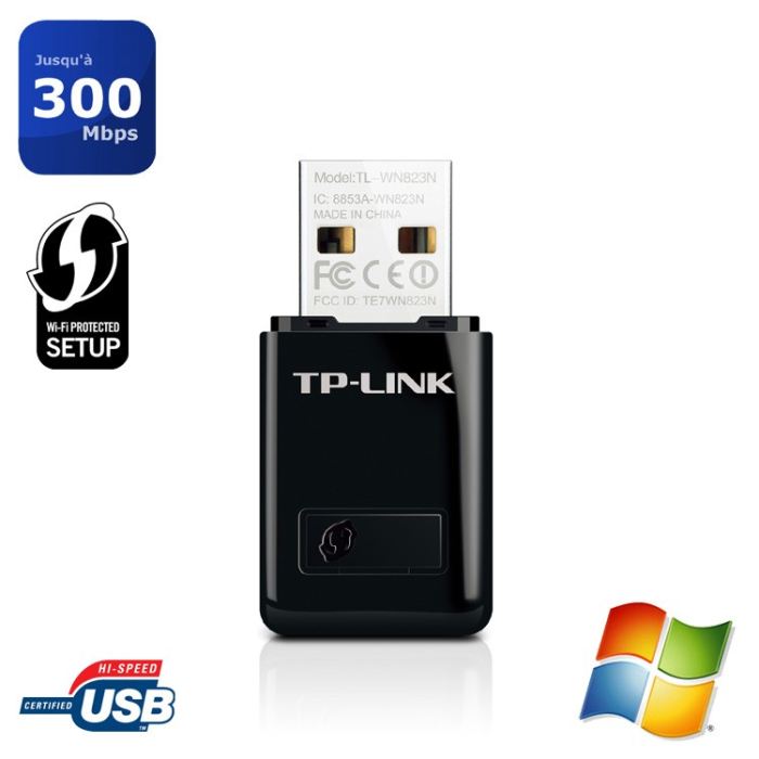 Cle Wifi Puissante Tp Link N300 Mbps Mini Adaptateur Usb Wifi Dongle Wifi Compatible Win 108187xp Tl Wn823n