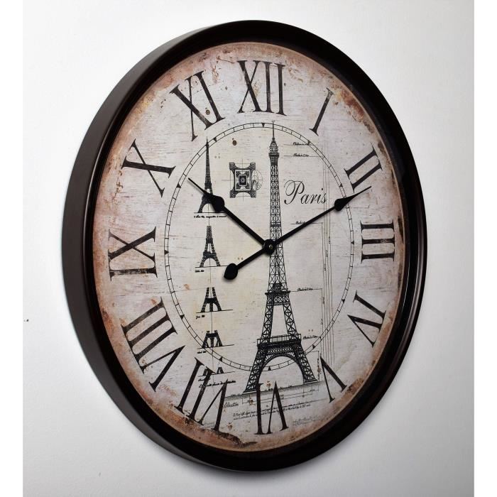 Clock Horloge Pendule Metal Paris O 68cm