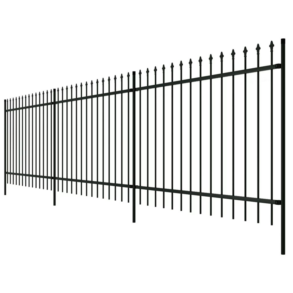 Vidaxl Cloture Ornementale De Securite En Acier Noir 120 Cm