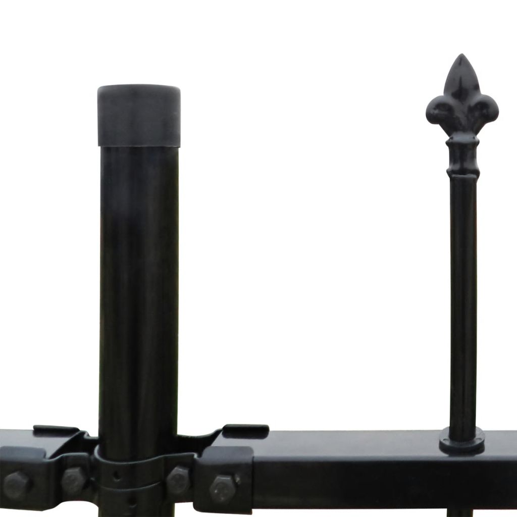 Vidaxl Cloture Ornementale De Securite En Acier Noir 120 Cm