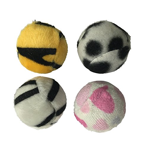 Set De 4 Balles Sonores Jauneblancnoirrose A4 Cm