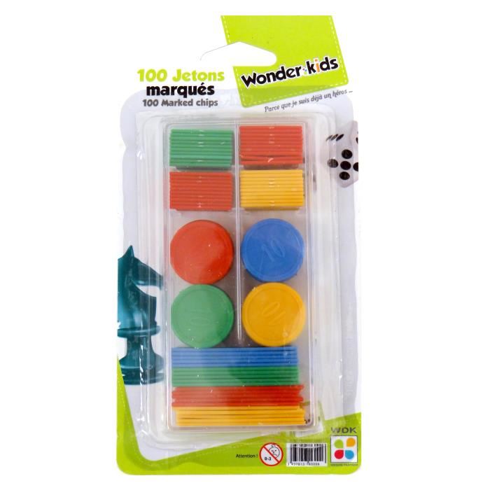 Jeu De Cartes - Cofalu - Boîte 100 Jetons Marques - Mixte - A Partir De 3 Ans