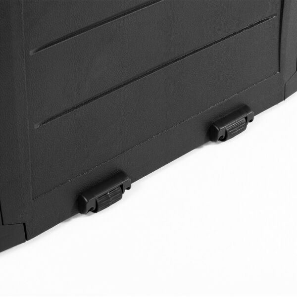 Coffre De Rangement Deuba® Exterieur Noir Marvel 117x45x57cm Roulettes 270 L Poignees Laterales Malle De Rangement Jardin