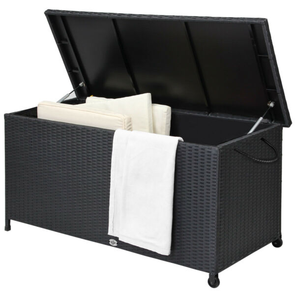 Coffre de rangement stockage noir 122x56...
