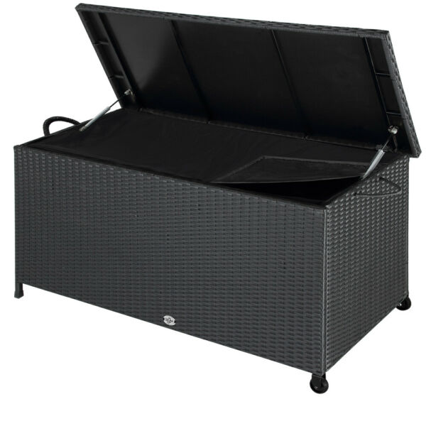 Coffre De Rangement Stockage Noir 122x56...