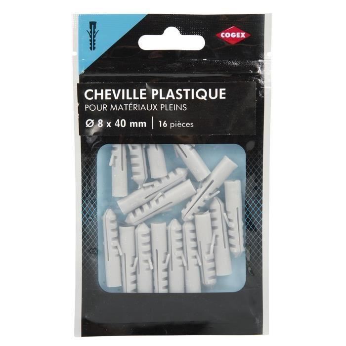 COGEX Cheville plastique 8x40 mm 16 cs