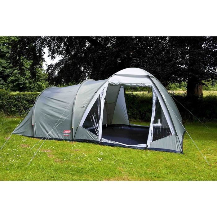 Tente Familiale 5 Personnes Coleman Waterfall 5 Deluxe - 1 Chambre Et Auvent - Impermeable 3000mm - Toile Anti-uv