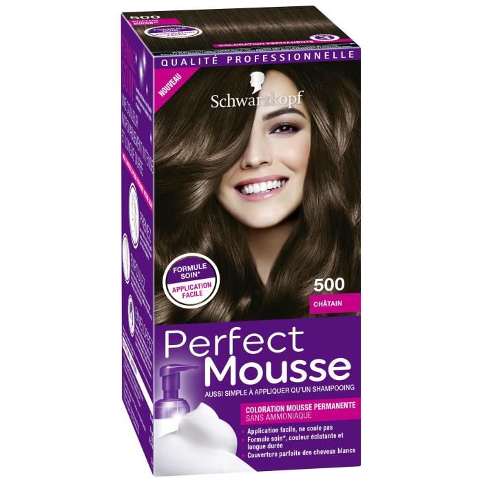 Coloration Permanente Schwarzkopf Perfect Mousse 500 Sans Ammoniaque Mousse Anti Fragilisation