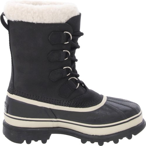 Sorel - Apres-skis Chauds Et Impermeables - Caribou Black/stone Pour Femme En Cuir - Taille 40 - Noir