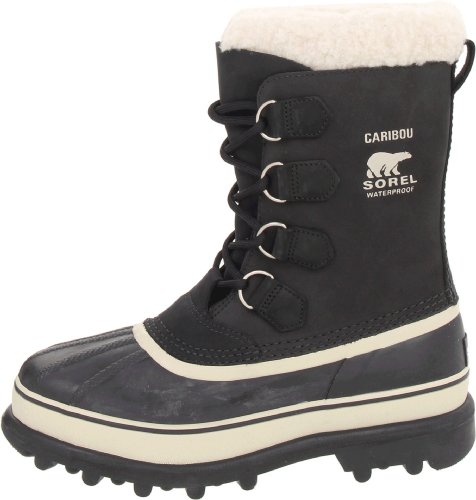 Sorel - Apres-skis Chauds Et Impermeables - Caribou Black/stone Pour Femme En Cuir - Taille 40 - Noir
