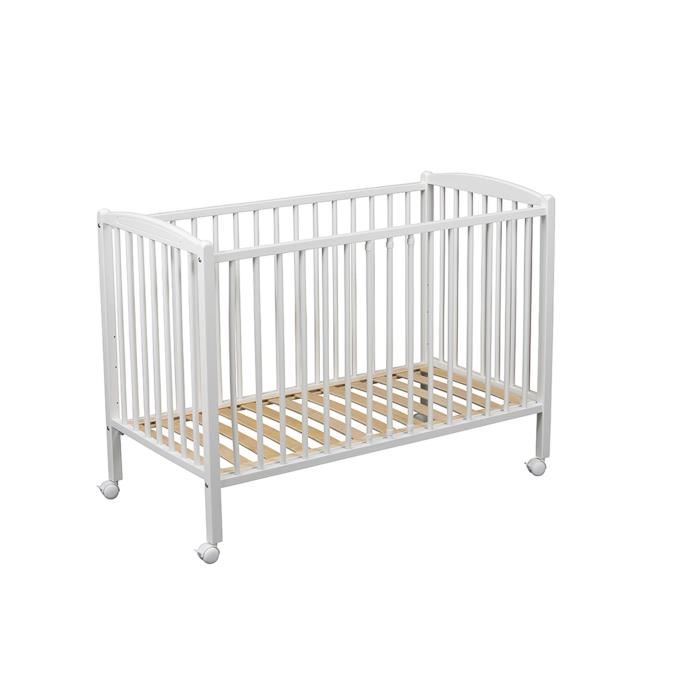 Combelle Lit Arthur 60x120 Avec Rlts Laque Blanche
