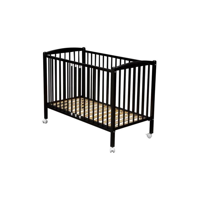 Lit Bebe Arthur 70 X 140 Cm - Laque Noir