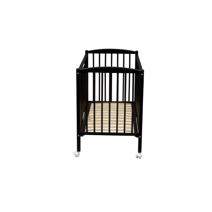 Lit Bebe Arthur 70 X 140 Cm - Laque Noir