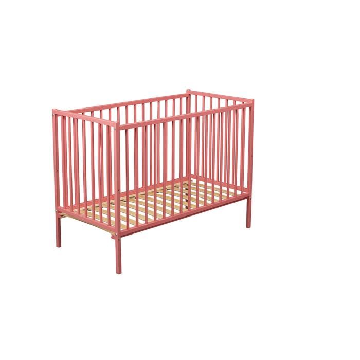 Lit Bebe Remi 60 X 120 Cm - Laque Rose