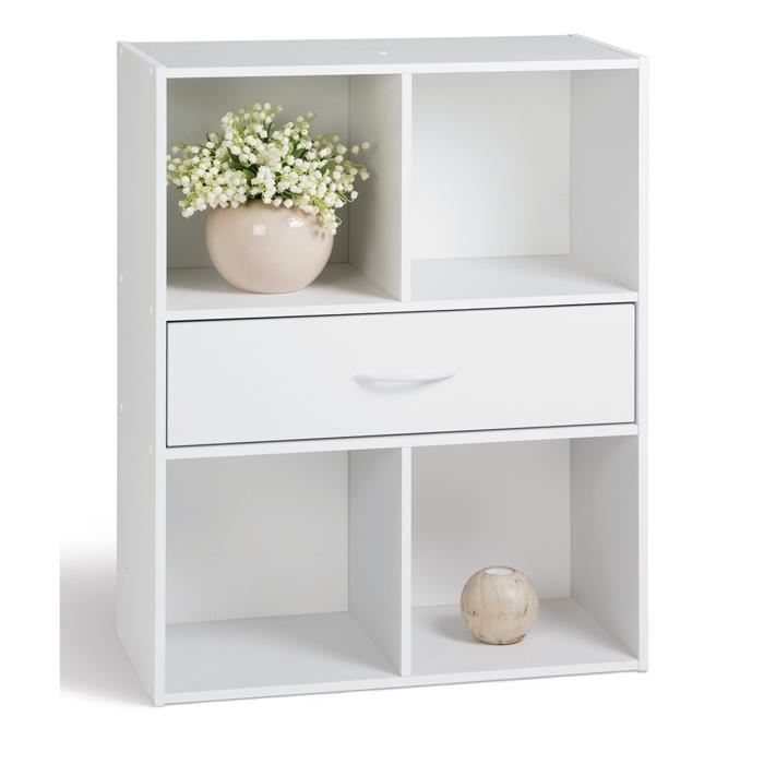 Compo Meuble De Rangement Contemporain Blanc L 62 Cm