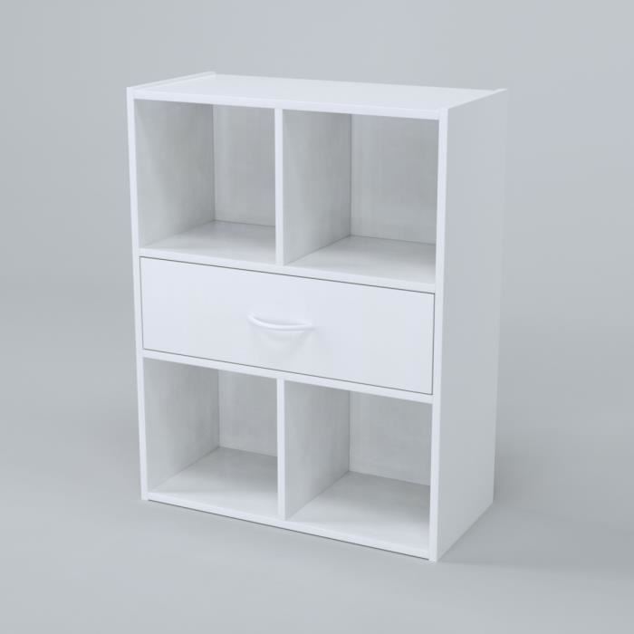 Compo Meuble De Rangement Contemporain Blanc L 62 Cm