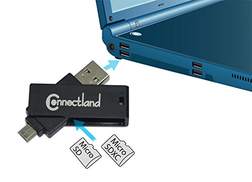 Lecteur De Cartes Micro Sd Et Micro Sdxc Pour Smartphone Otg 808-bk Connectland - Noir