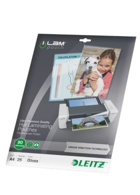 Leitz Pochettes iLAM UDT A4 80µ x 25 - Pochettes de plastification brillantes A