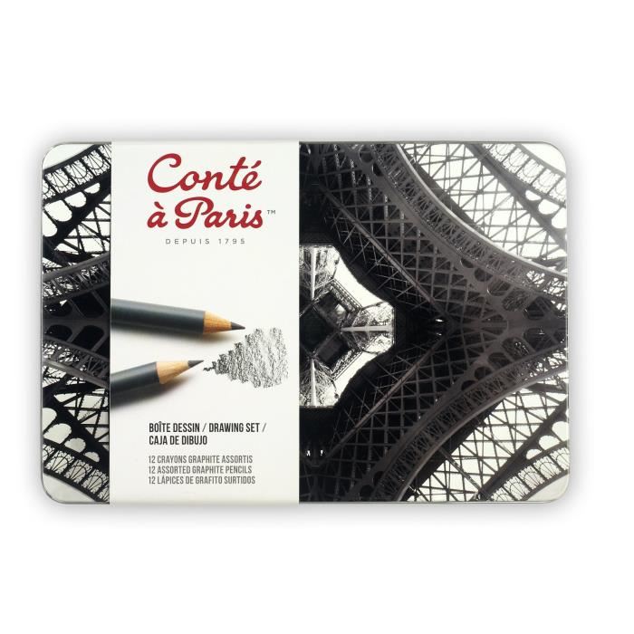 Conte A Paris Boîte Metal 12 Crayons ...