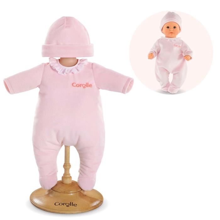 Pyjama Rose Pour Poupon 30 Cm - Corolle - Garcon Et Fille - Bandes Auto-agrippantes