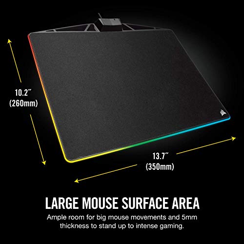 Corsair Tapis De Souris Gamer Rigide Mm800c Rgb Polaris - 400mm X 340mm X 35mm - Revetement Tissu (ch-9440021-eu)