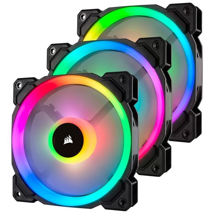 Corsair Ventilateur Ll120 Rgb - Diametre 120mm - Led Rgb - Lightning Node Pro - Triple Pack (co-9050072-ww)