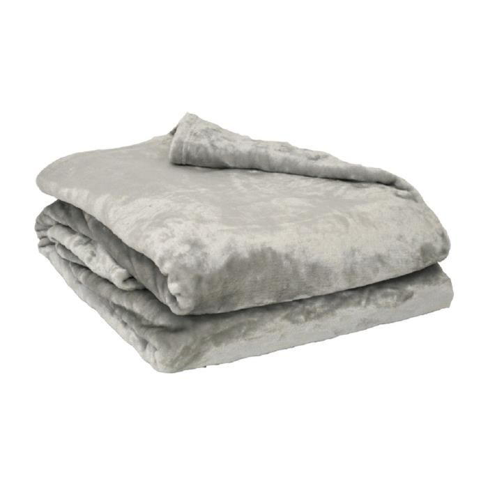 Couverture Microflanelle Grise 100% polyester 280g 240x220