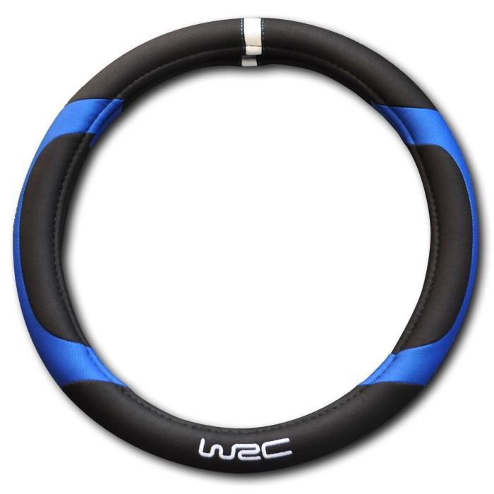 Couvre-volant Blue Race Universel  Volant De 35 A 38cm- Wrc - Installation Facile - Protege De La Chaleur Lete Et Du Froid Lhiver.