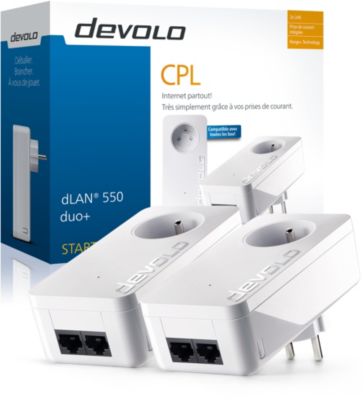 Devolo Dlan 550 Duo+ Starter Kit  - 2 Adaptateurs Cpl - 500 Mbits/s