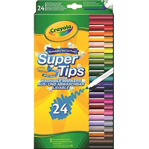 Crayola 24 Feutres A Dessiner Pointe Fine Et Large Mixte A Partir De 3 Ans
