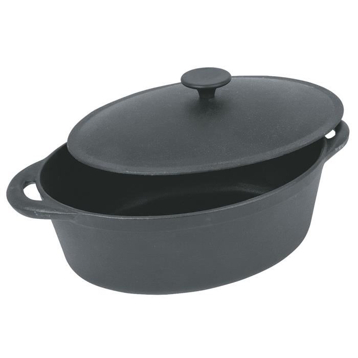 Crealys Gourmet Cocotte Ovale En Fonte Dacier Emaillee L 37 Cm 9 L Noir Tous Feux Dont Induction