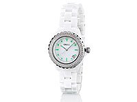 Montre pour femme ceramique et strass blanche