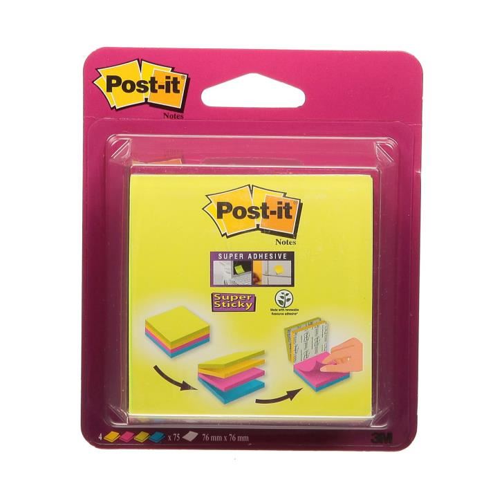Cube De Notes Super Sticky Post-it Easy ...