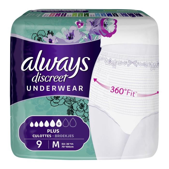 Always Discreet, 9 Culottes Incontinence...