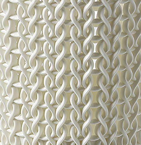 CURVER Coffre a linge 57 L - Aspect tricot - Blanc casse - Avec poignees et couvercle a clip