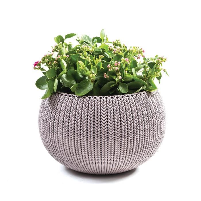 Curver Pot De Fleur - Aspect Tricot - 36 Cm - Violet Mauve