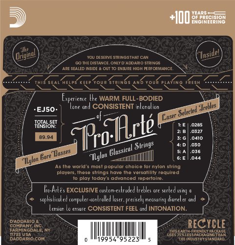D'Addario Cordes en nylon noir pour gui...
